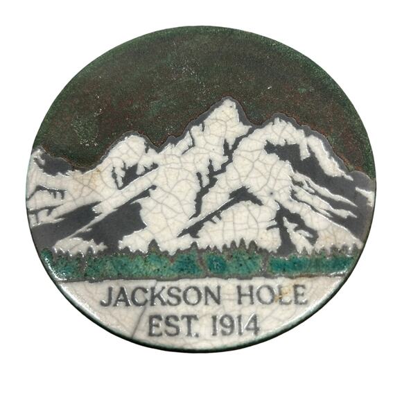 Raku Potteryworks Jeremy Diller Signed Set of 5 Coasters Lotus Moose Moon - Picture 4 of 12